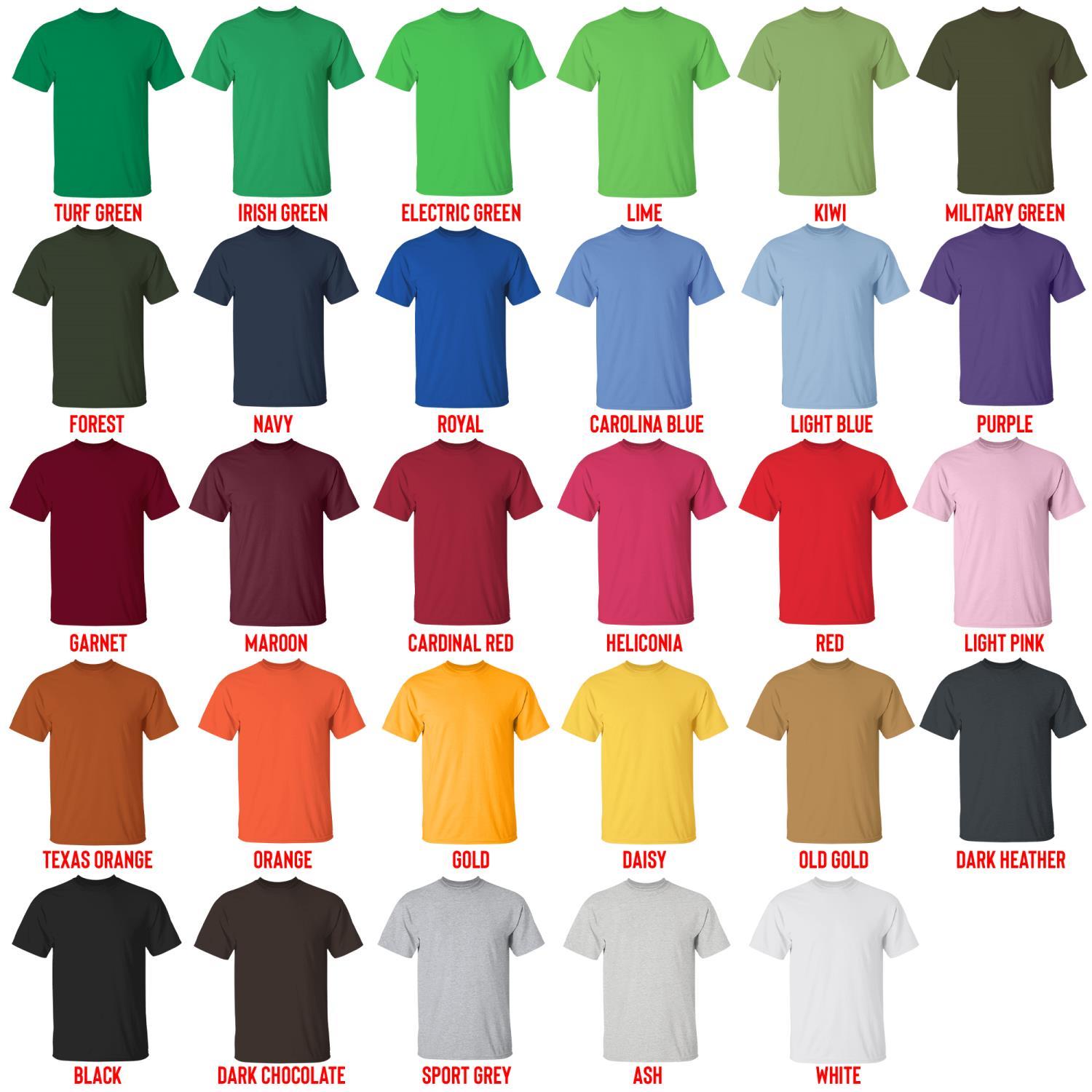 t shirt color chart - Daniel Ricciardo Store