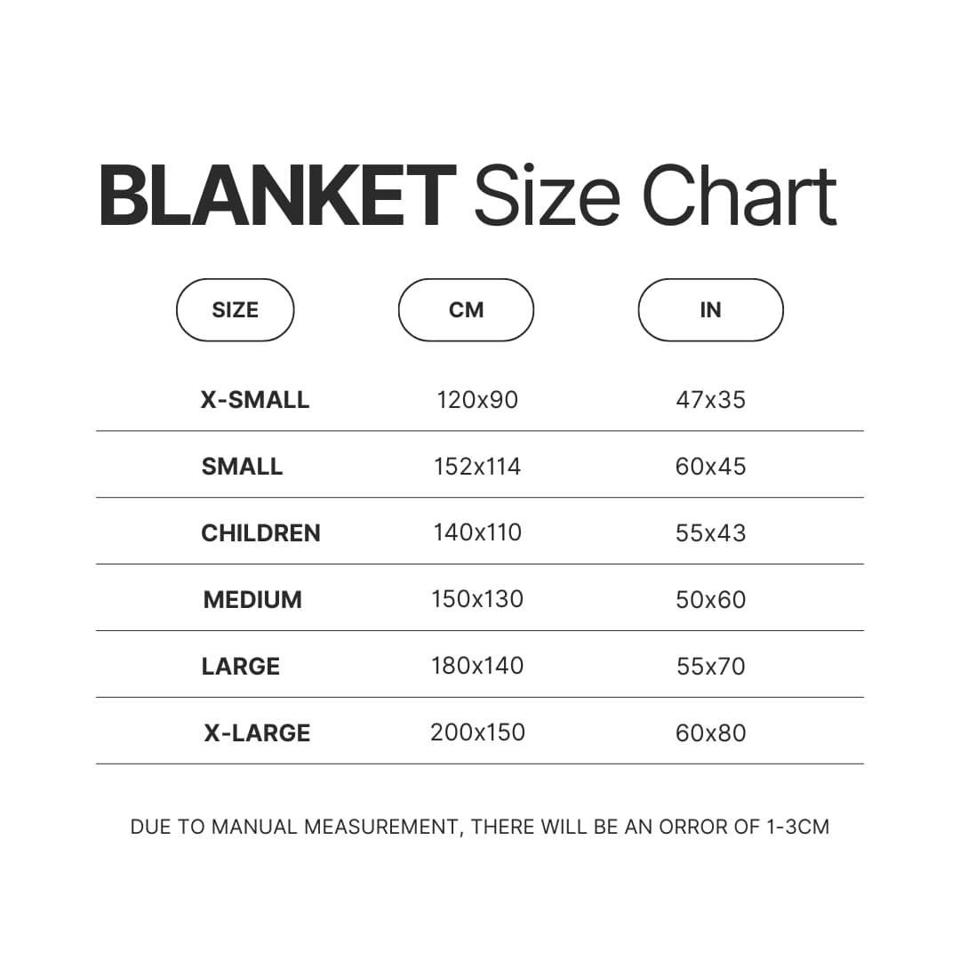 Blanket Size Chart - Daniel Ricciardo Store