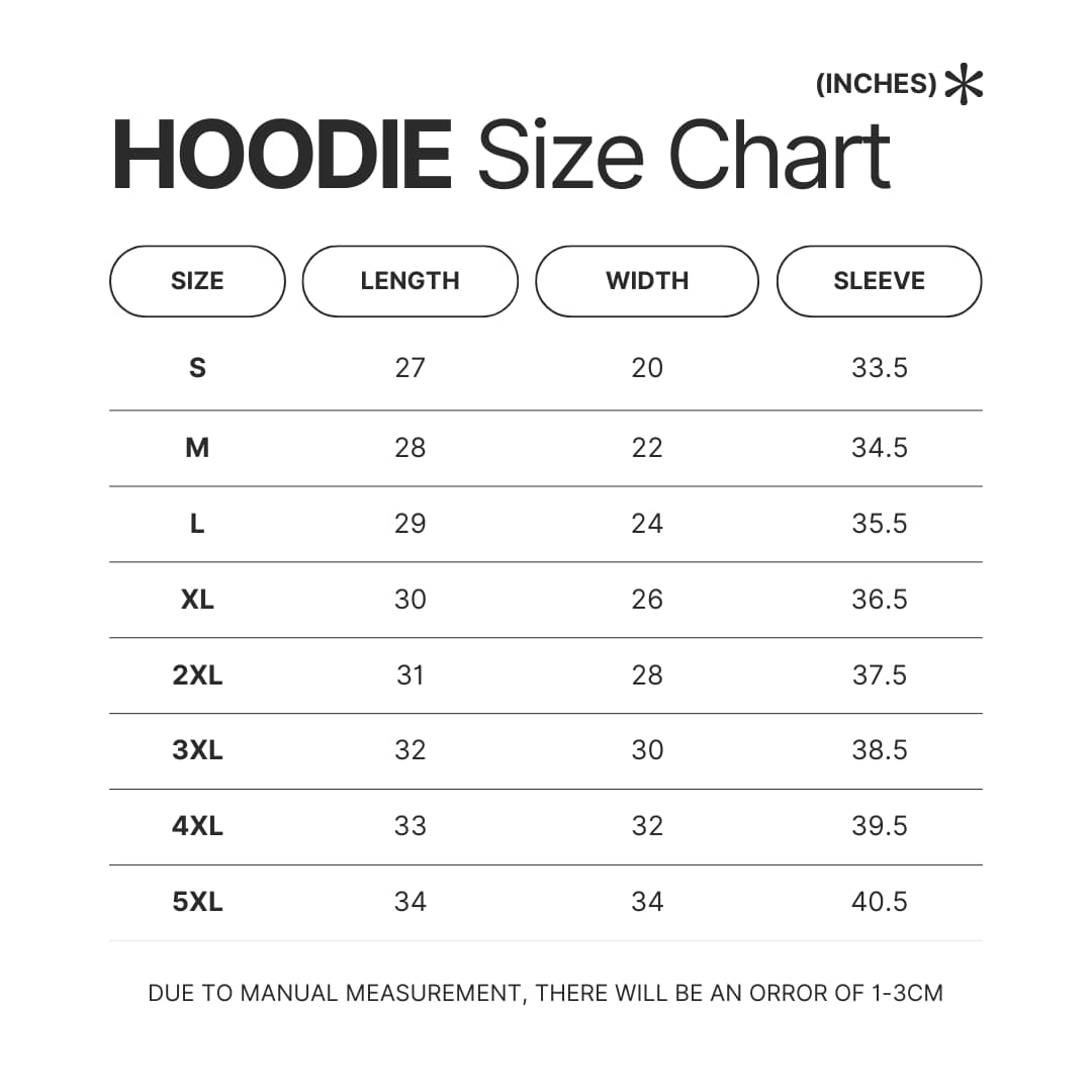 Hoodie Size Chart - Daniel Ricciardo Store