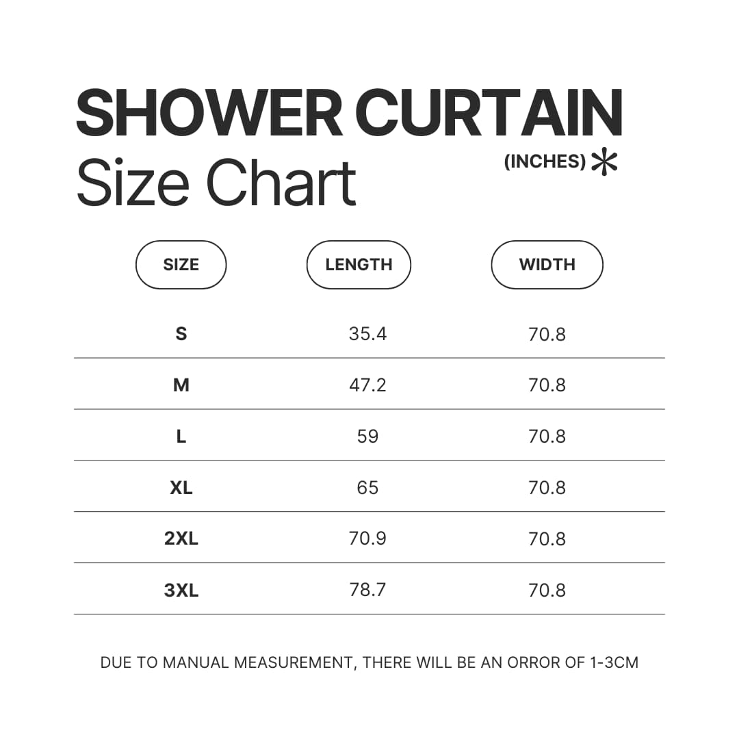 Shower Curtain Size Chart - Daniel Ricciardo Store