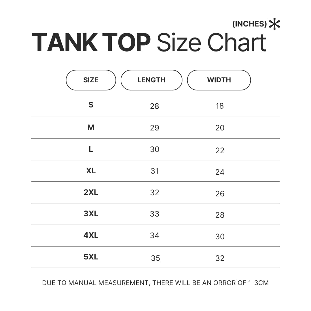 Tank Top Size Chart - Daniel Ricciardo Store