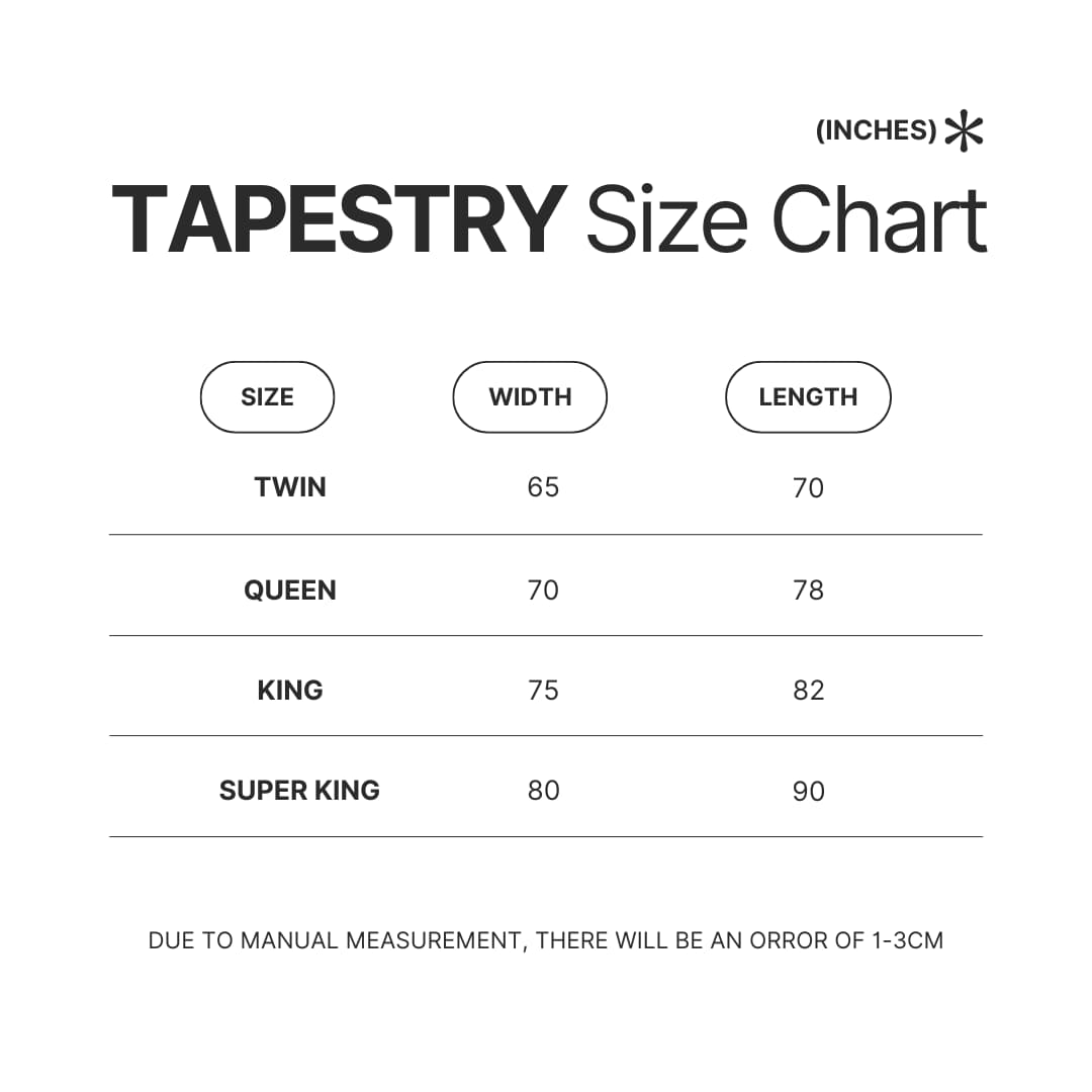 Tapestry Size Chart - Daniel Ricciardo Store